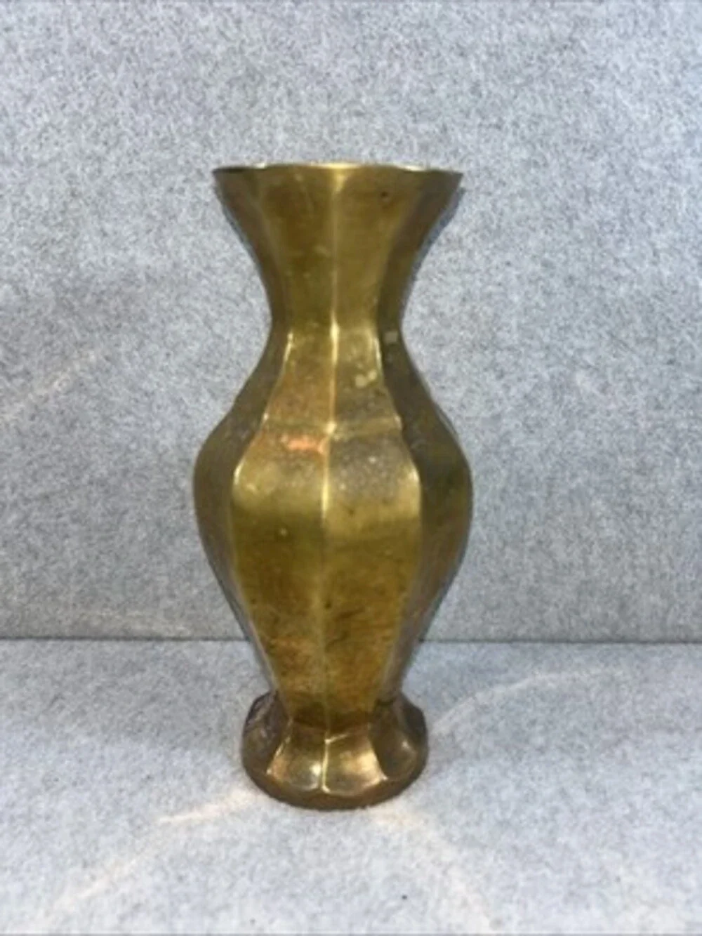 Vtg Solid Brass Vase 8.5
